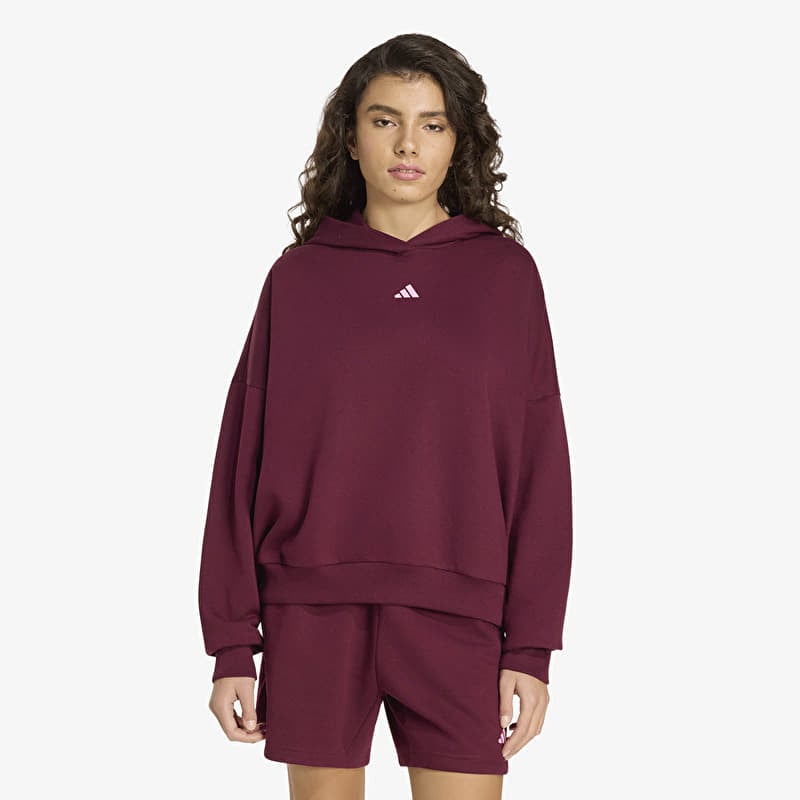 Hoodica adidas 3 Stripes Studio Hoodie Maroon