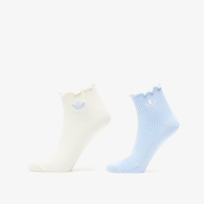 adidas Ruffle Quarter Socks Crystal Sky/ Off White