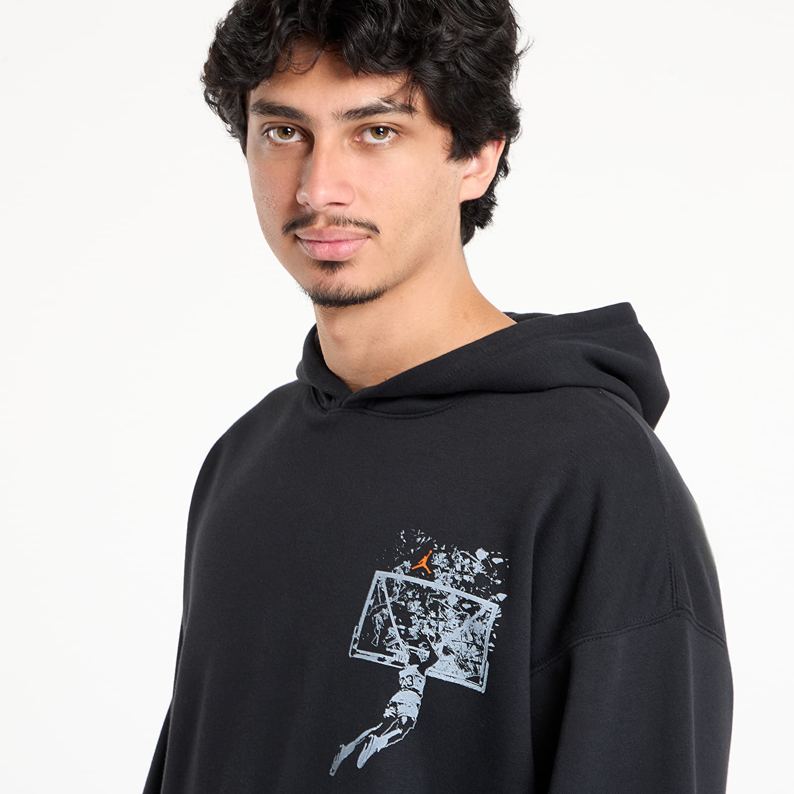 Sweats à capuche homme Jordan Brooklyn Men's Oversized Pullover Hoodie Black/ Starfish