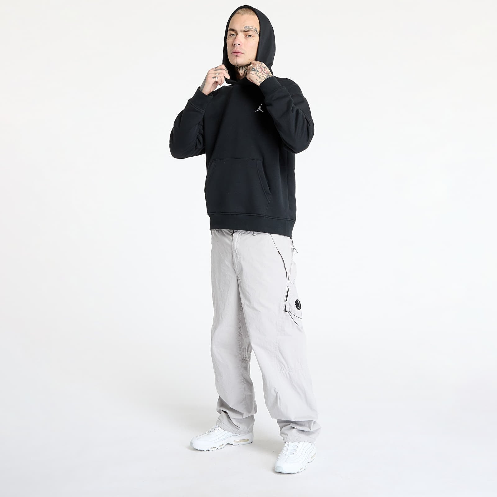 Felpe con cappuccio uomo Jordan Brooklyn Fleece Men's Pullover Hoodie Black/ White