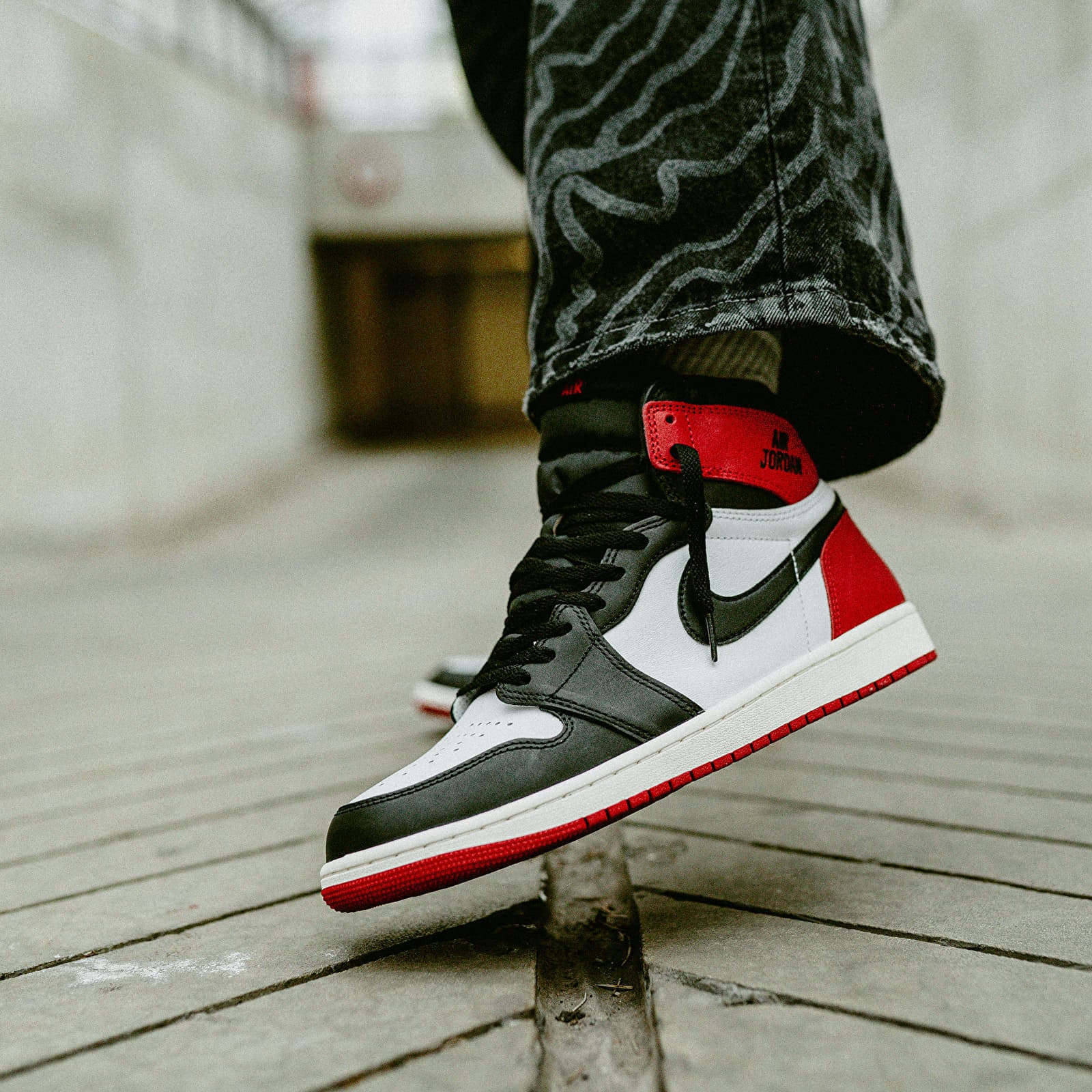 Muške tenisice Air Jordan 1 Retro High OG "Black Toe" White/ Black-Varsity Red-Sail