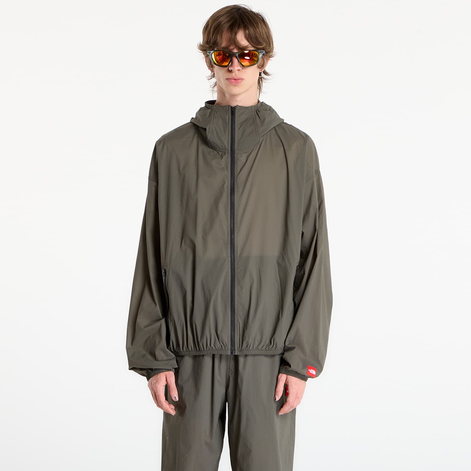 Jas The North Face Redbox Packable Hooded Wind Jacket New Taupe Green L