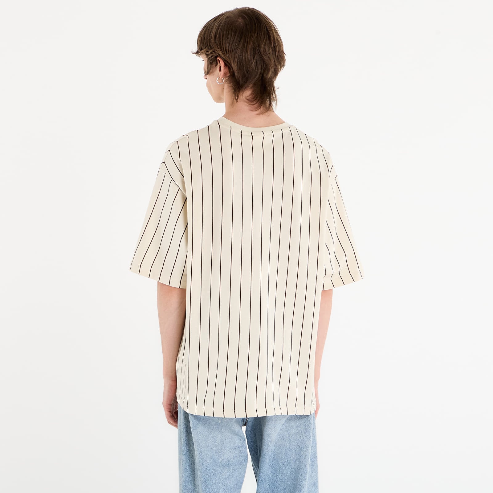 T-shirts homme New Era Pinstripe Os Tee UNISEX Light Cream