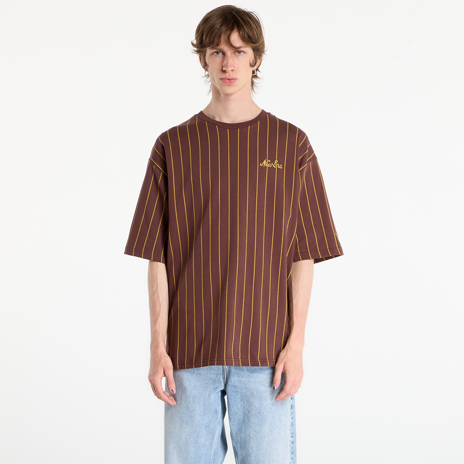 Тениска New Era Pinstripe Os Tee UNISEX Brown S