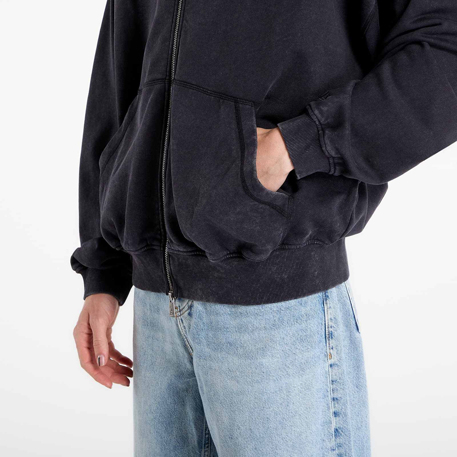 Herren-Sweatshirts New Era MLB Washed Fz Hoodie New York Yankees UNISEX Black