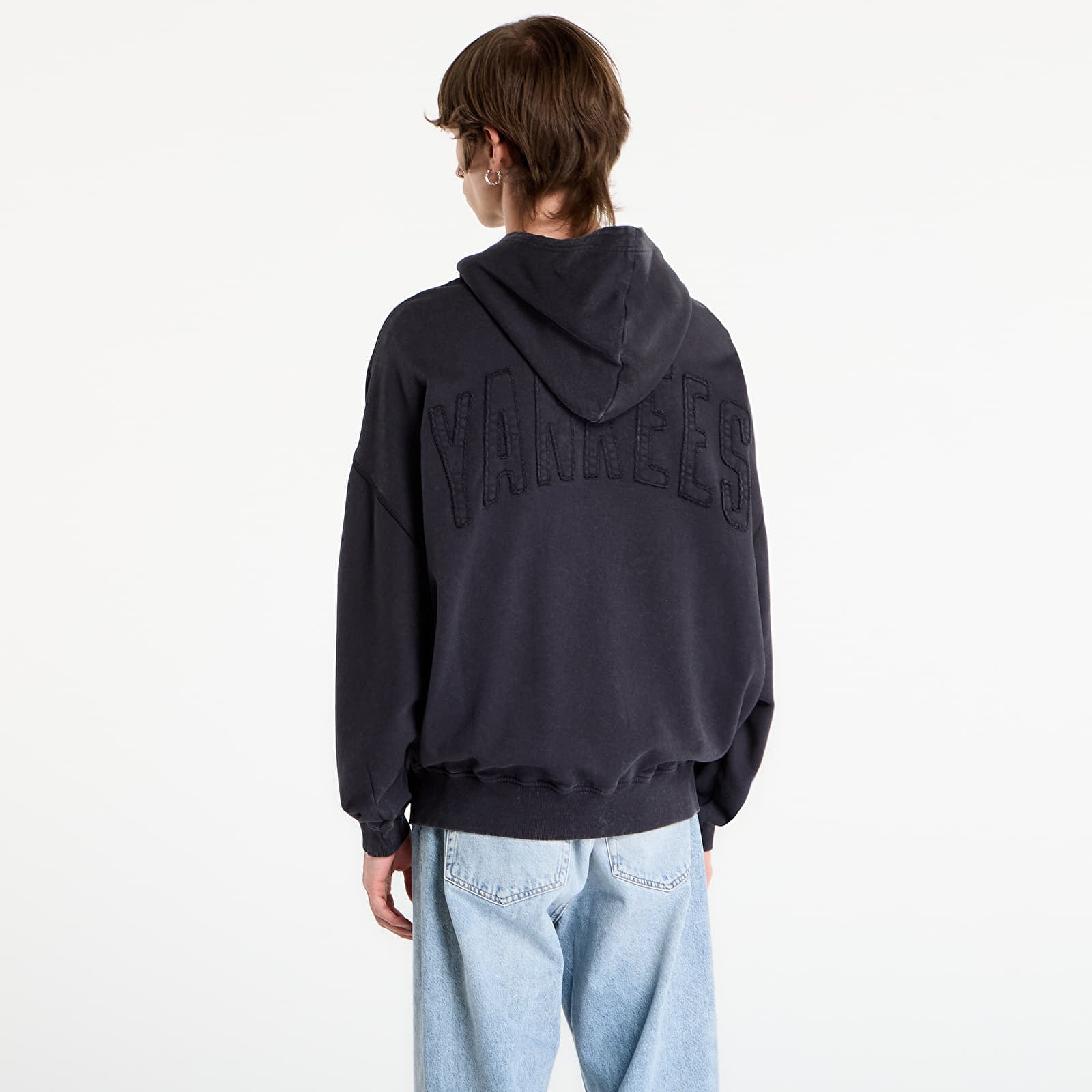 Herren-Sweatshirts New Era MLB Washed Fz Hoodie New York Yankees UNISEX Black