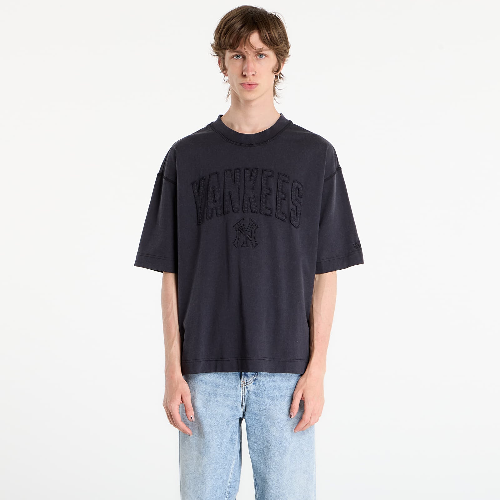 T-Shirts Männer New Era MLB Washed Boxy Tee New York Yankees UNISEX Black