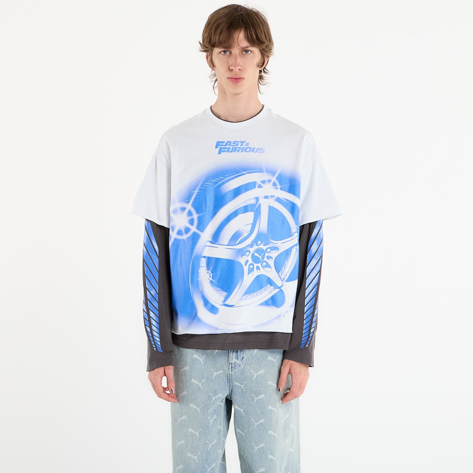 T-shirt Puma x Fast & Furious Ls Tee Puma White/ Dusky Gray M