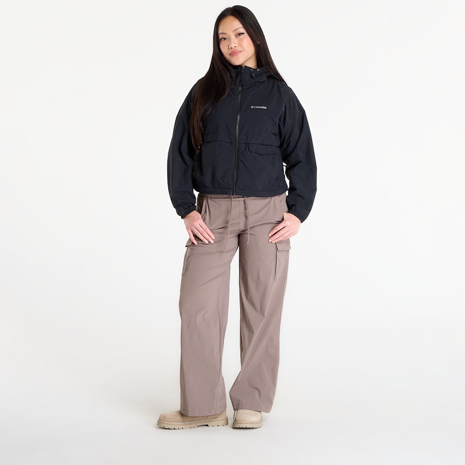 Jassen Columbia Spire Valley™ Cropped Hooded Windbreaker Black