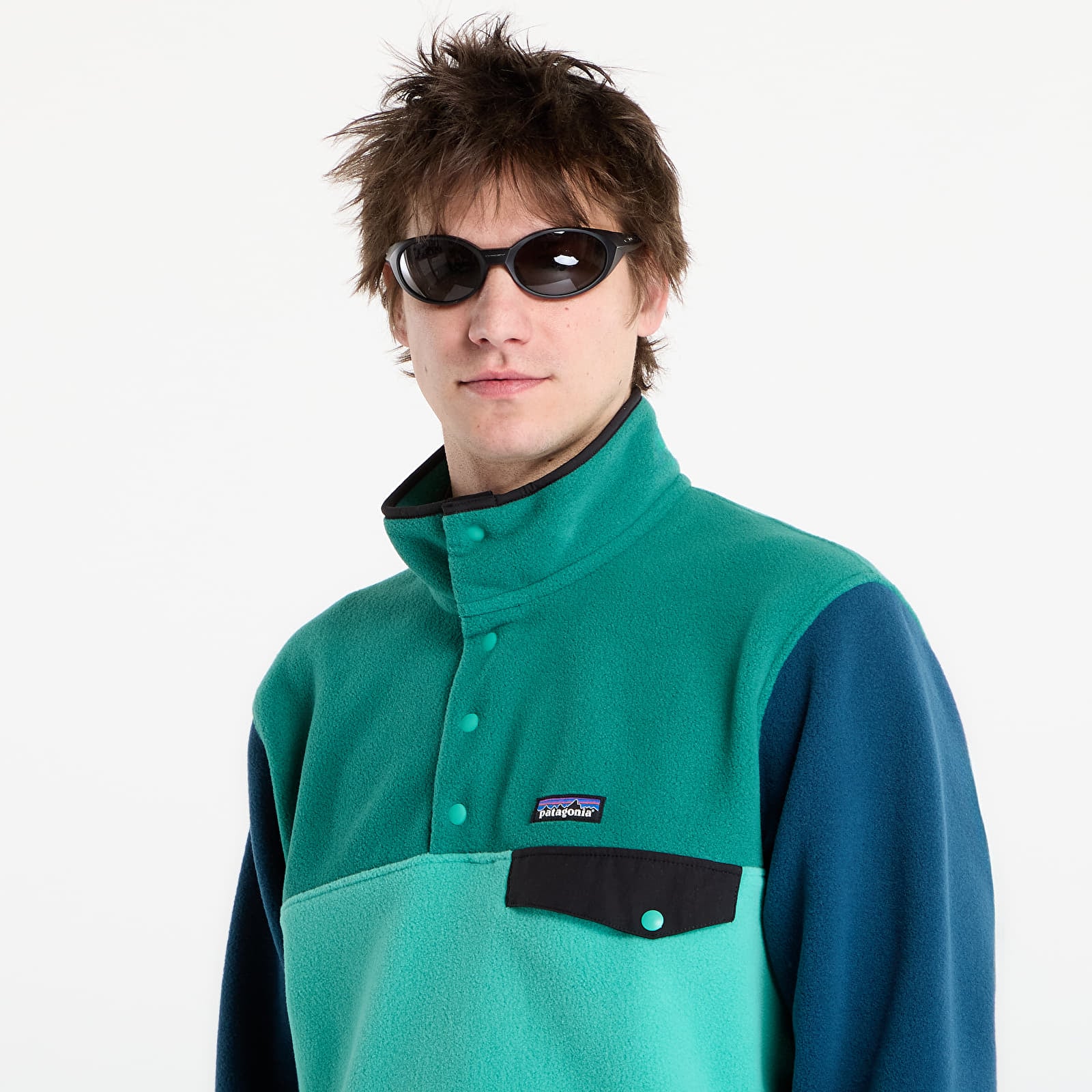 Sweatshirts Patagonia M's Lightweight Synchilla® Snap-T® Fleece Pullover Aqua Stone