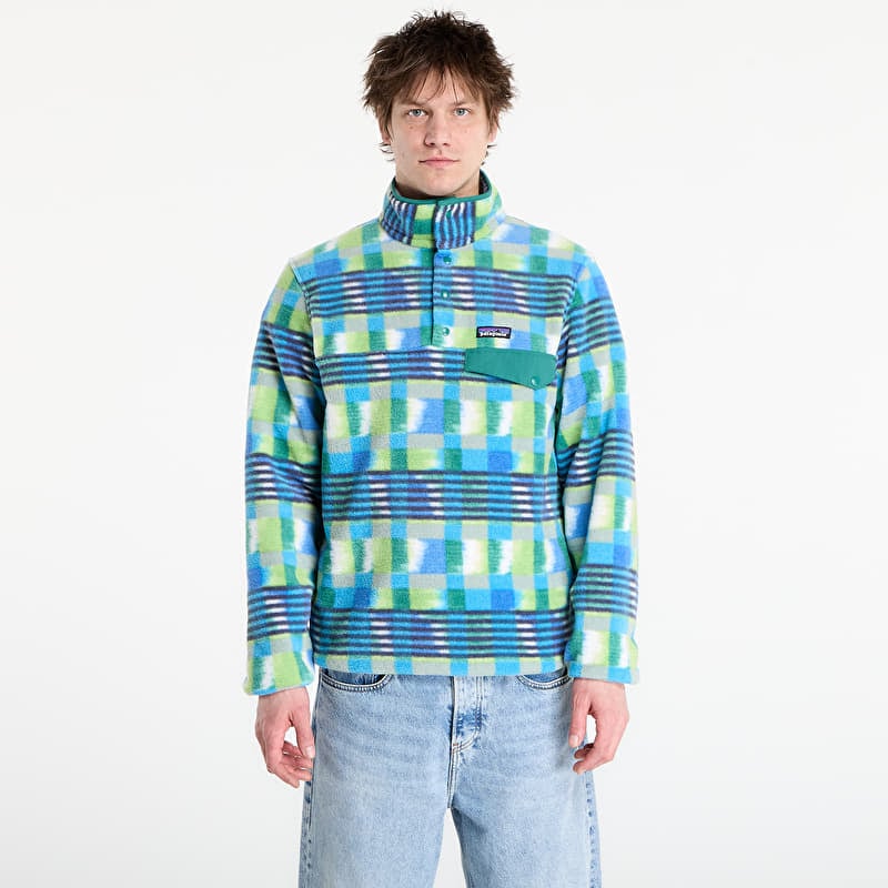 Sweatshirt Patagonia M's Lightweight Synchilla® Snap-T® Fleece Pullover Painted Lines/ Shore Blue