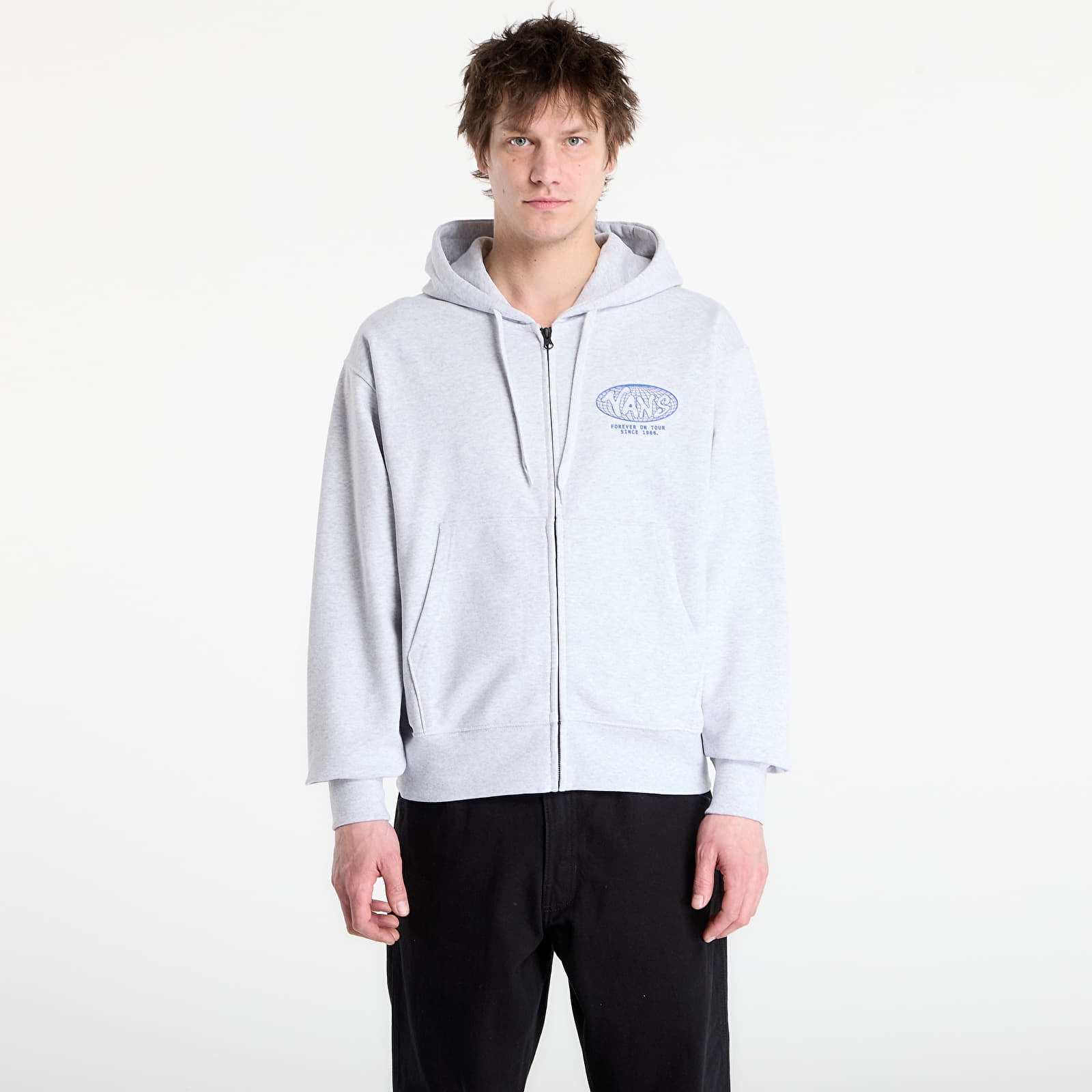 Hoodies en truien Vans World Tour Loose Full Zip Hoodie Light Grey Heather