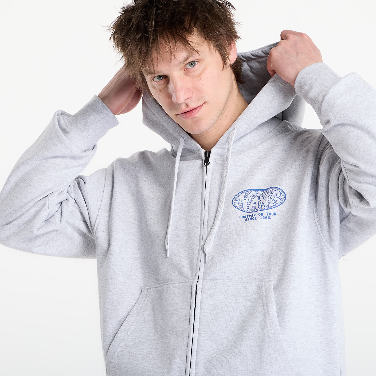 Hoodies en truien Vans World Tour Loose Full Zip Hoodie Light Grey Heather