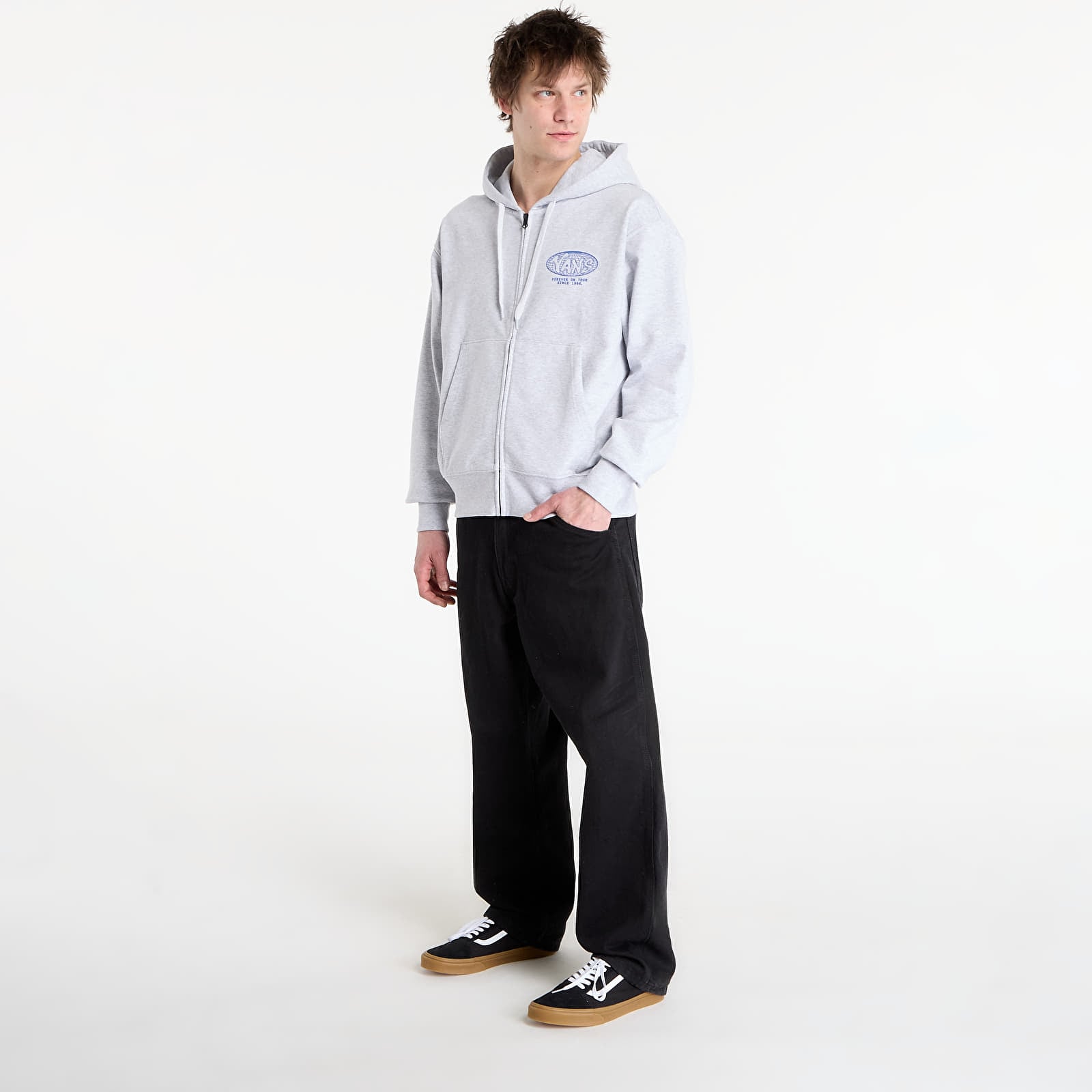 Hoodies en truien Vans World Tour Loose Full Zip Hoodie Light Grey Heather