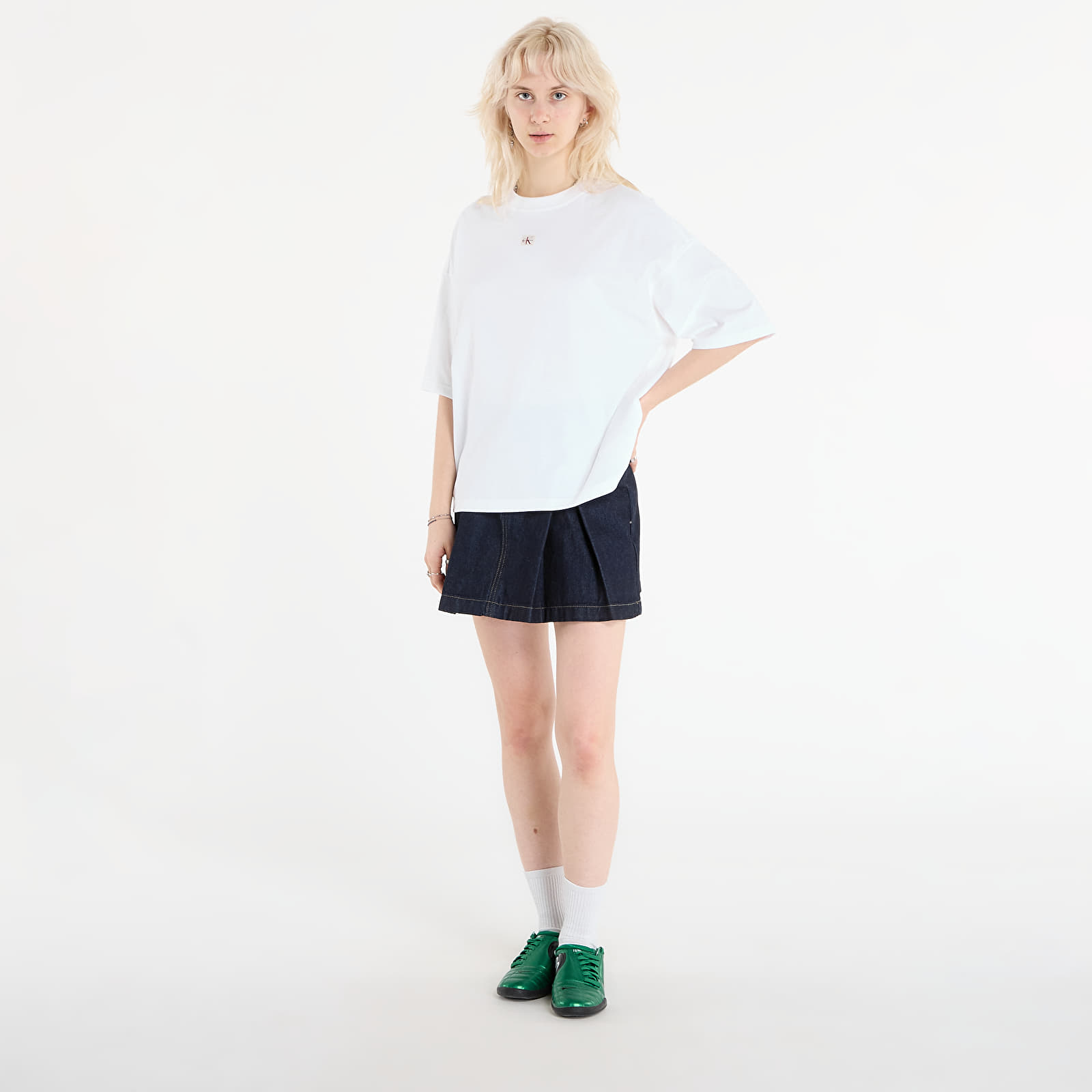 Naisten T-paidat Calvin Klein Jeans Ss Woven Label Overs Tee White