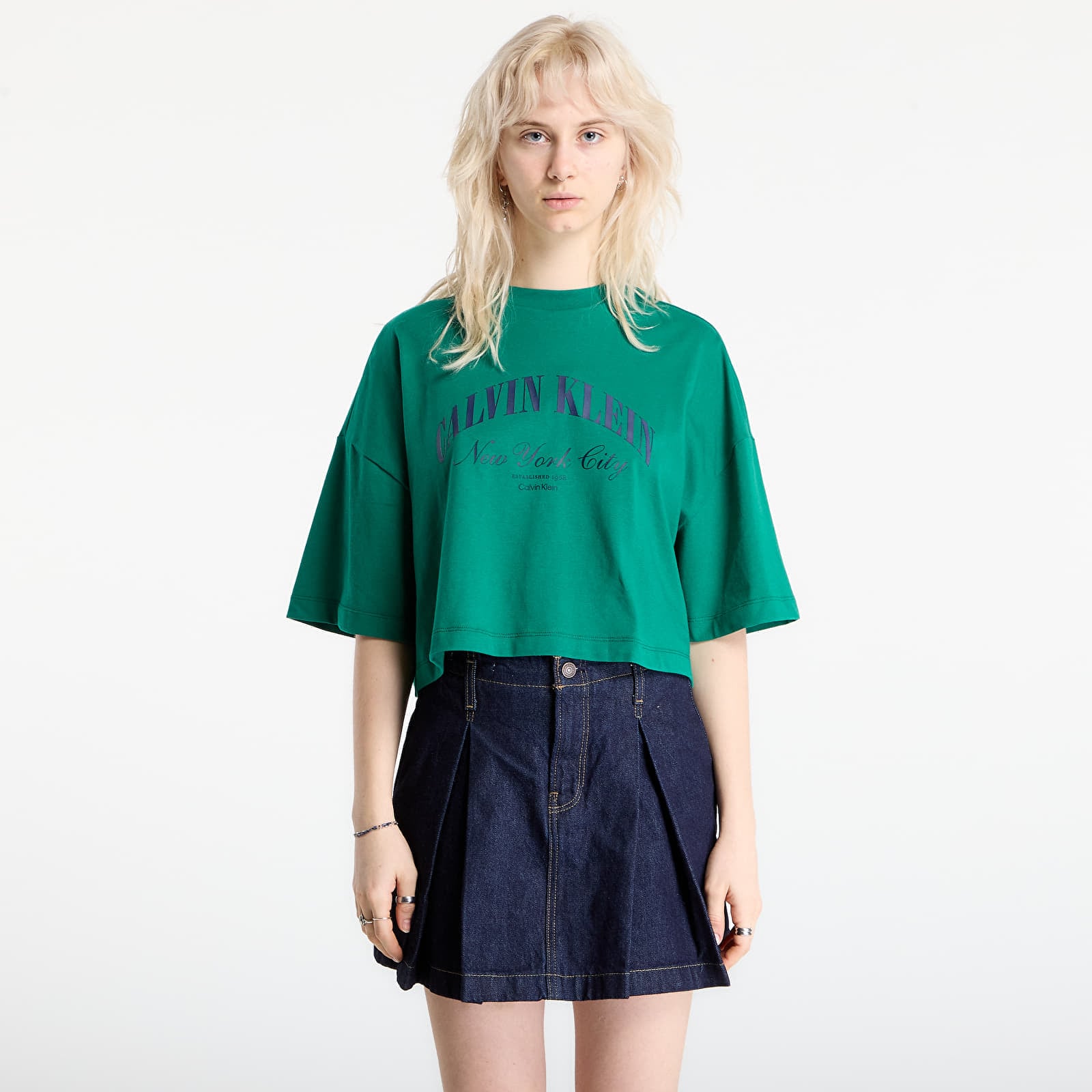 T-shirt Calvin Klein Jeans Ss Cropped Boxy Heri Tee Green S