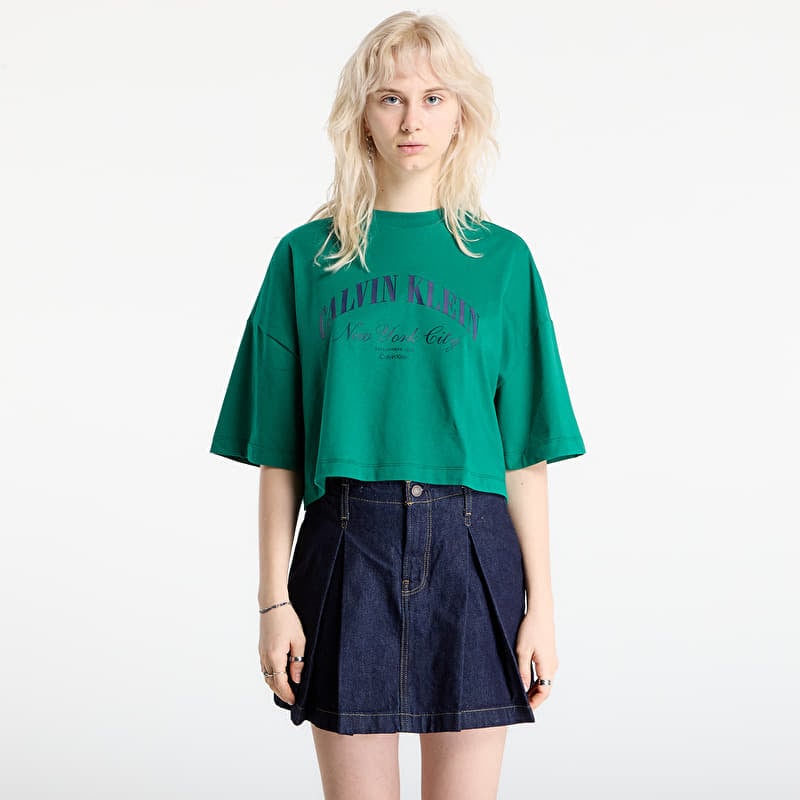 Calvin Klein Jeans Ss Cropped Boxy Heri Tee Green