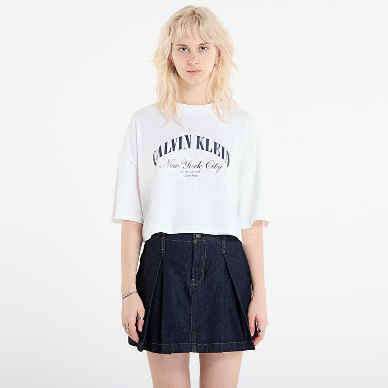 Calvin Klein Jeans Ss Cropped Boxy Heri Tee White