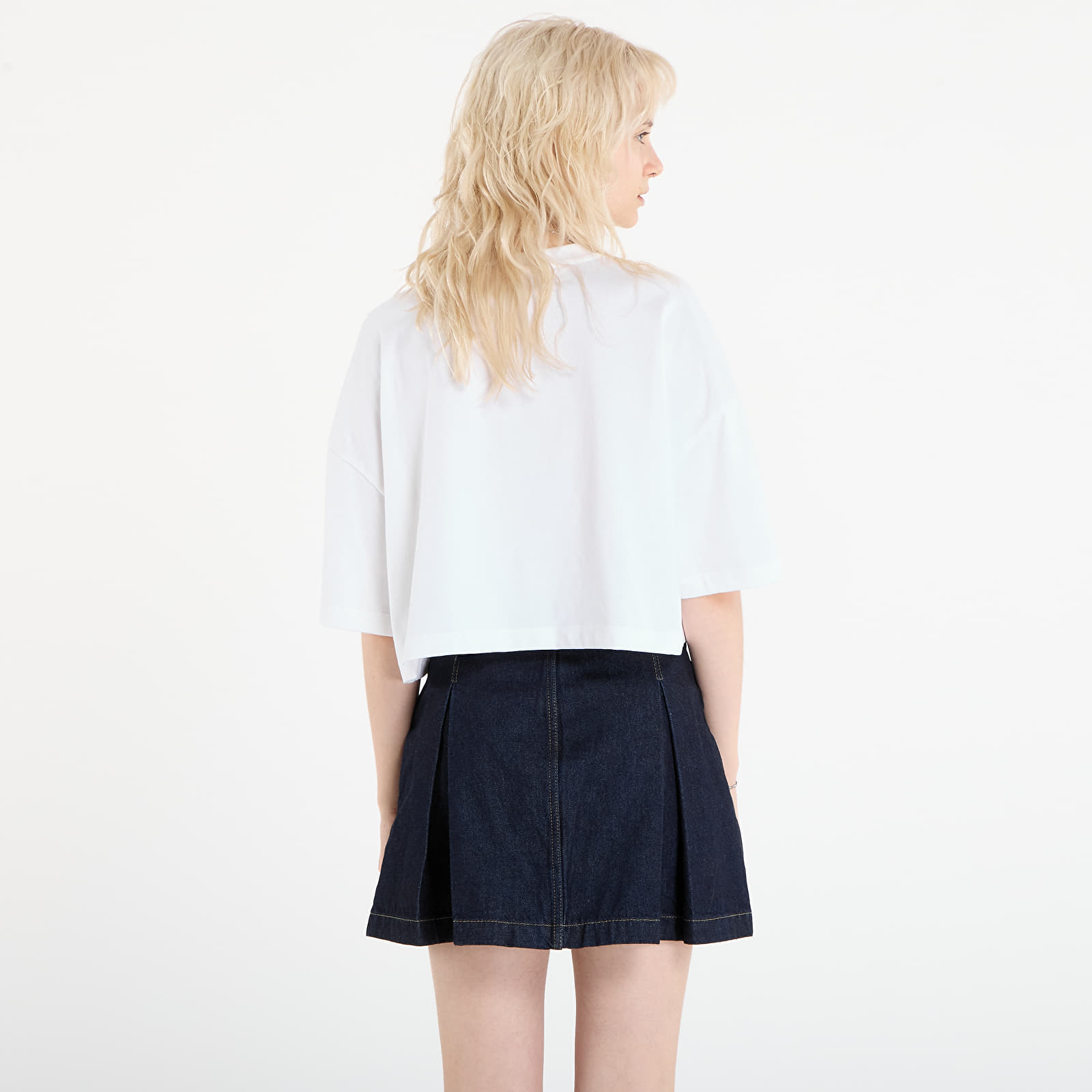 Moteriški marškinėliai Calvin Klein Jeans Ss Cropped Boxy Heri Tee White