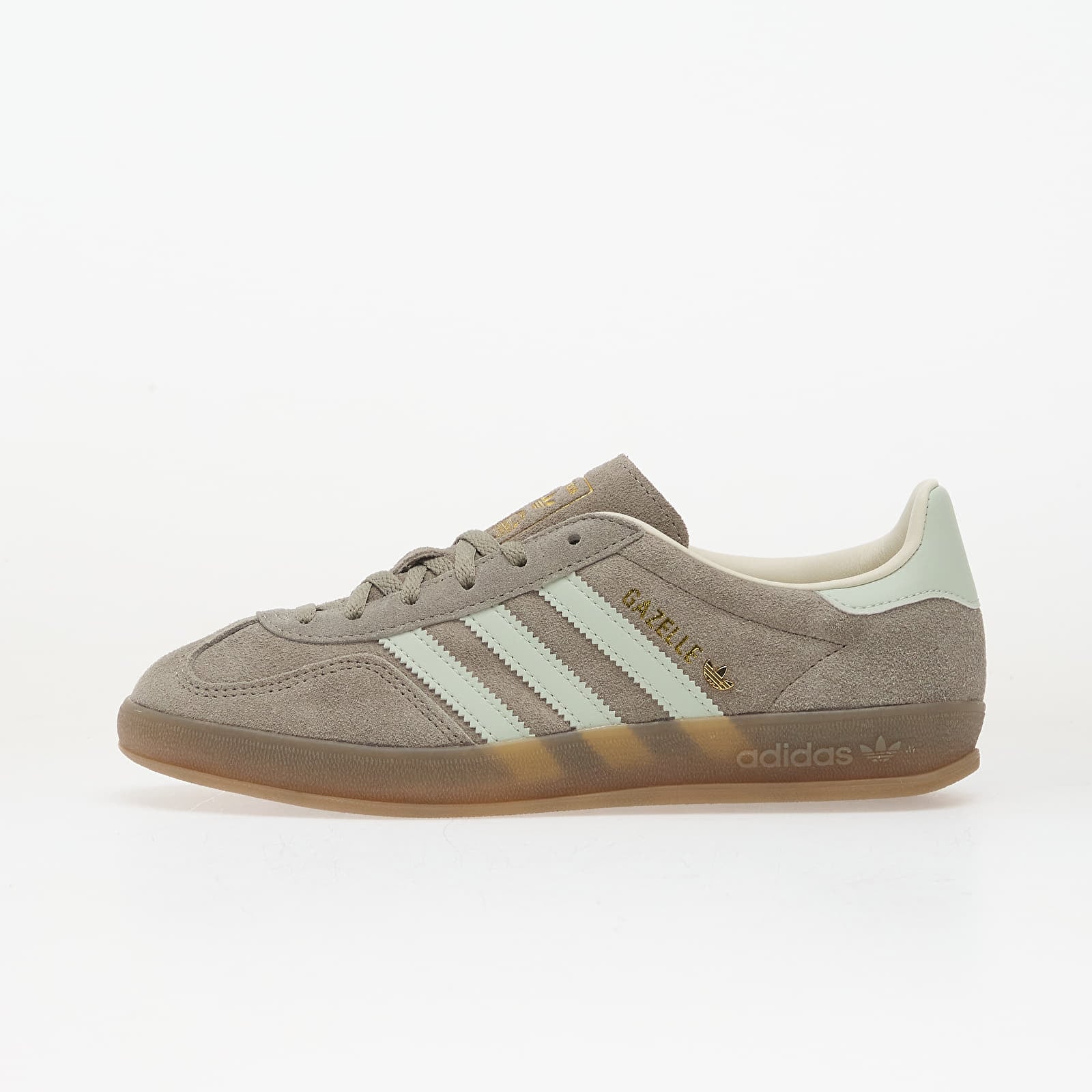 Ženske tenisice adidas Gazelle Indoor W Silver Pebble/ Linen Green/ Gum5