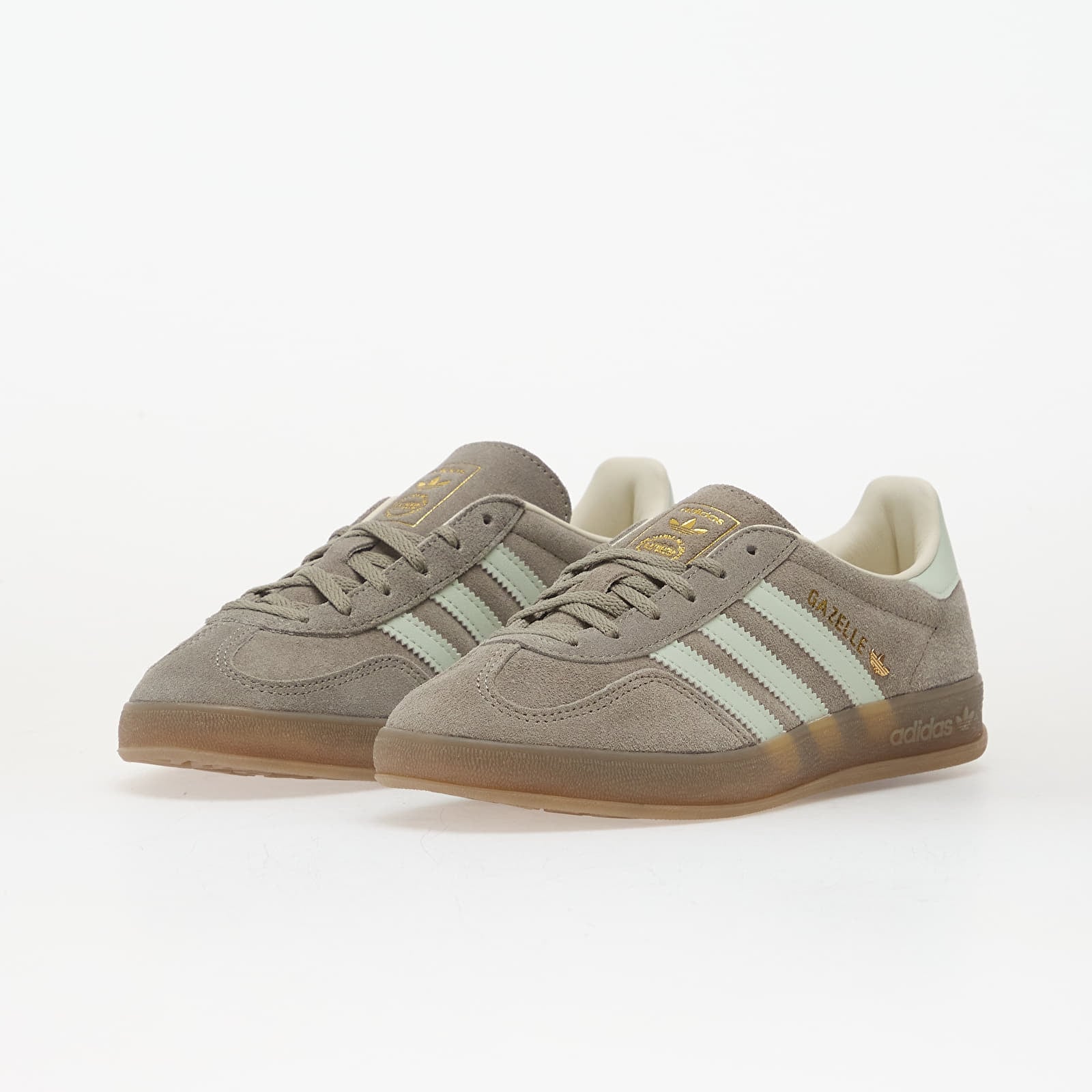 Ženske tenisice adidas Gazelle Indoor W Silver Pebble/ Linen Green/ Gum5
