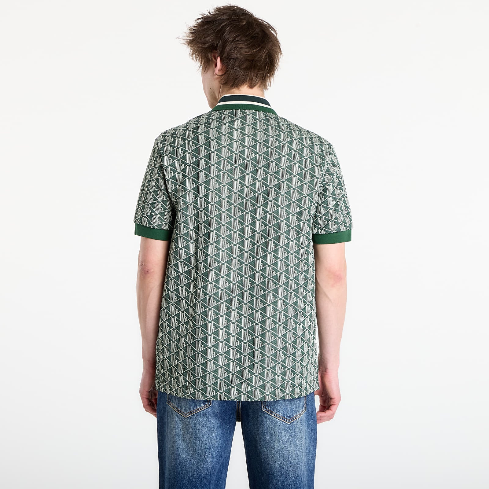 T-shirts LACOSTE Short Sleeved Ribbed Collar Shirt Green/ Sinople
