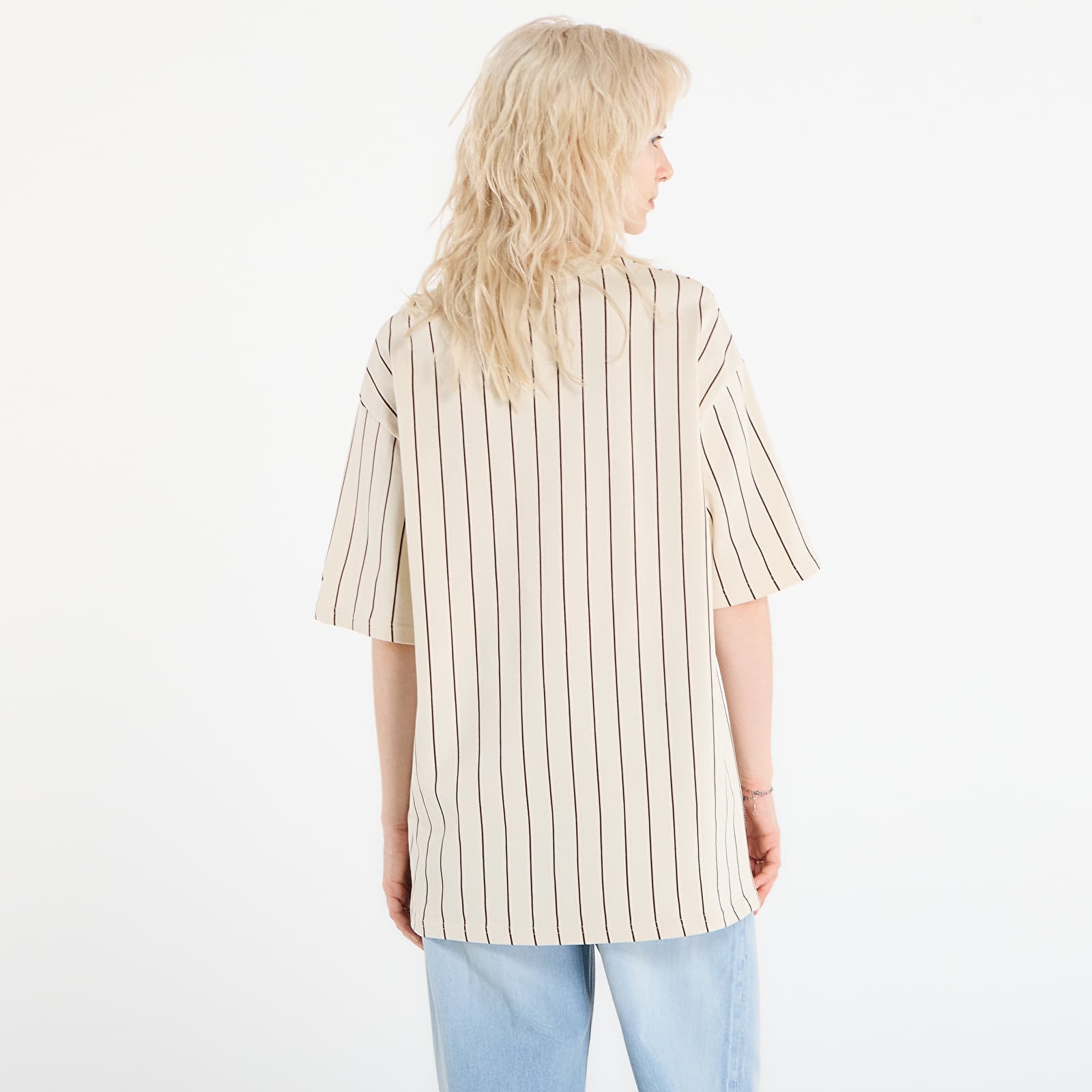 Men's T-shirts New Era Pinstripe Os Tee UNISEX Light Cream