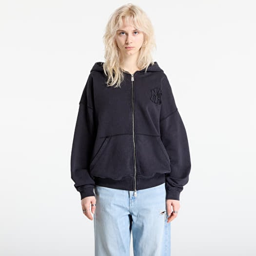 Mikina New Era MLB Washed Fz Hoodie New York Yankees UNISEX Black