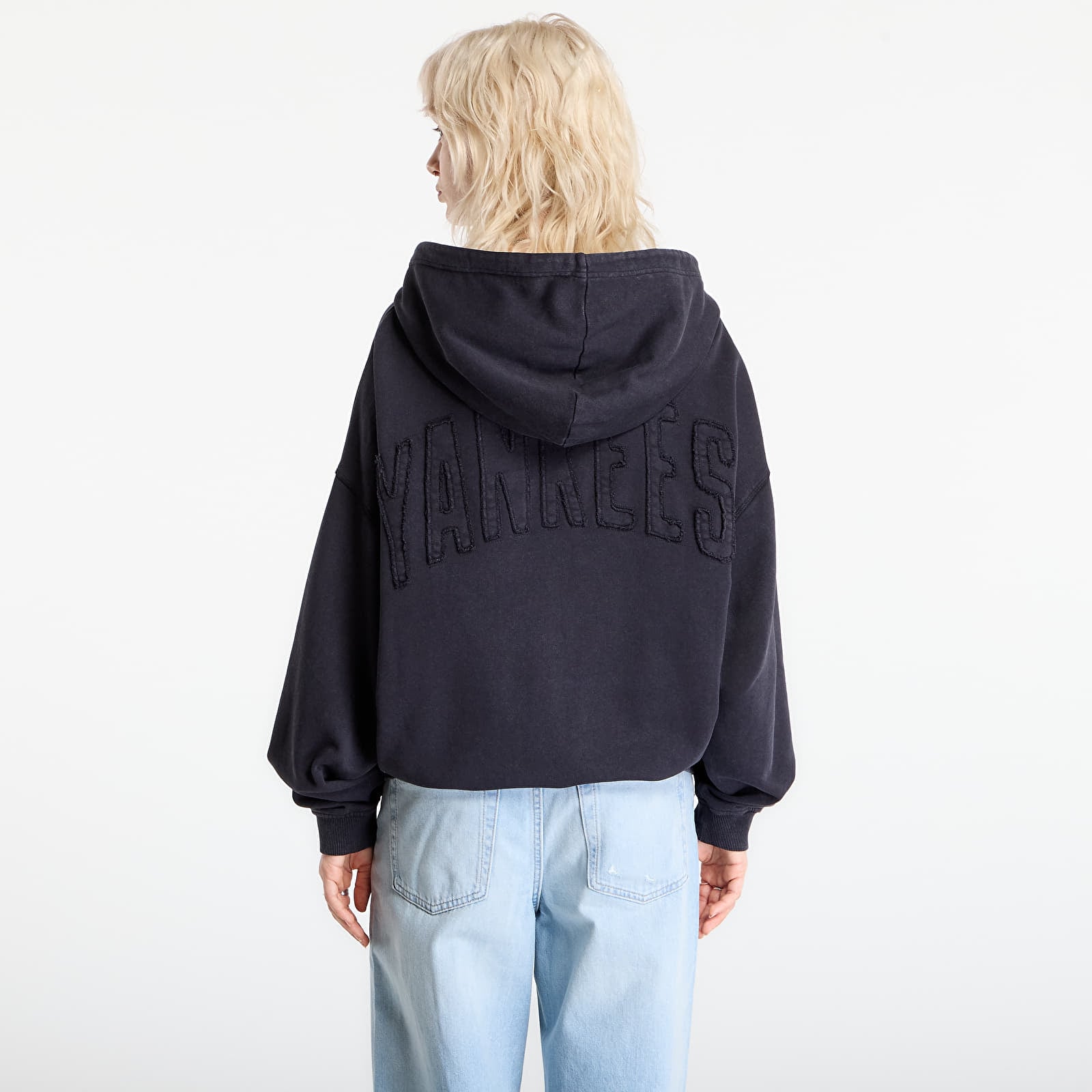 Felpe con cappuccio uomo New Era MLB Washed Fz Hoodie New York Yankees UNISEX Black