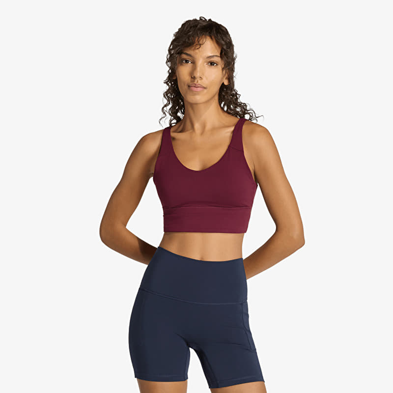 Bra adidas 3 Stripes Studio All Me Light Support Bra Maroon