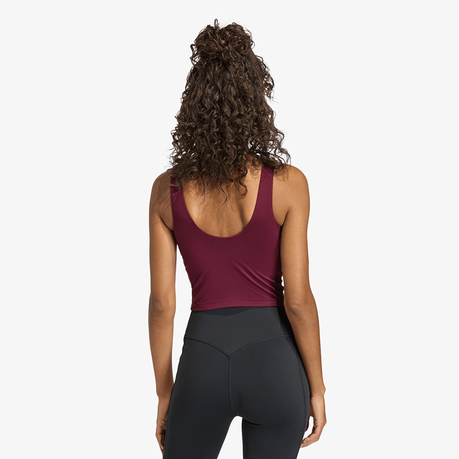 Naisten toppahousut adidas W 3Ss Tank Maroon