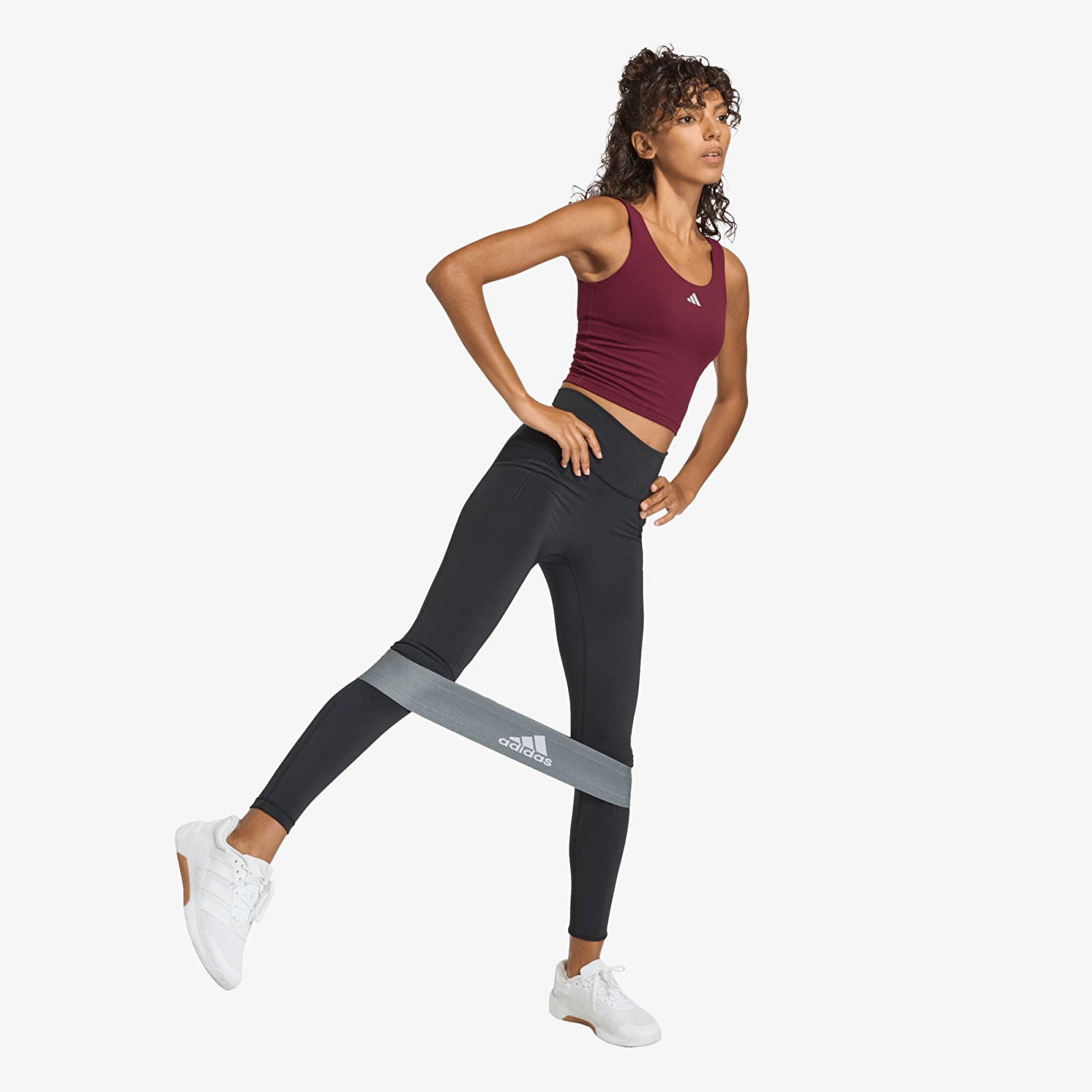 Naisten toppahousut adidas W 3Ss Tank Maroon