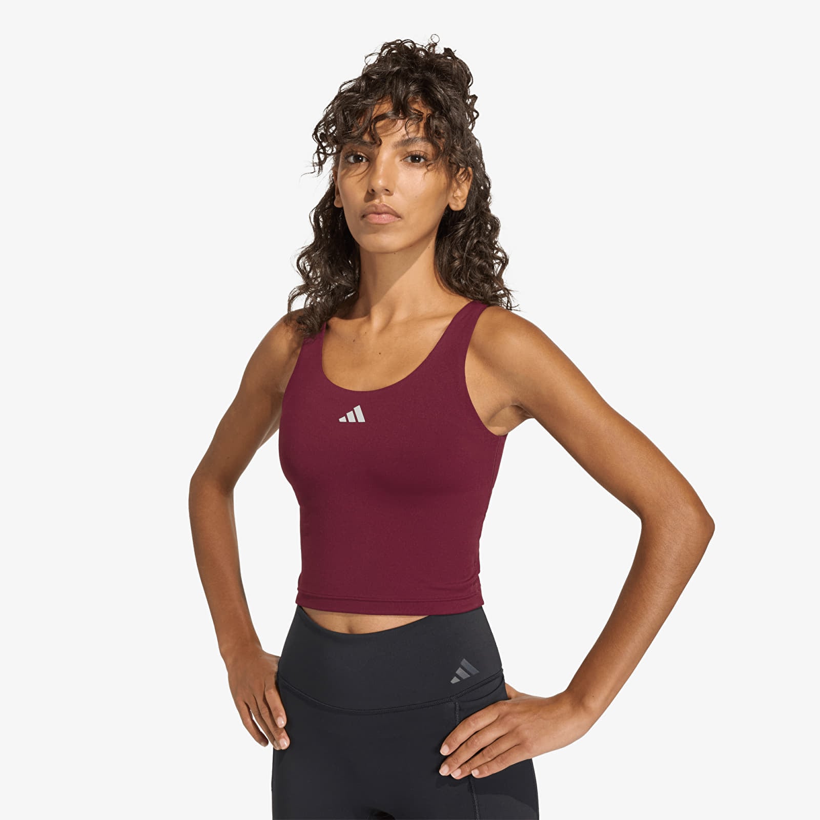 Naisten toppahousut adidas W 3Ss Tank Maroon