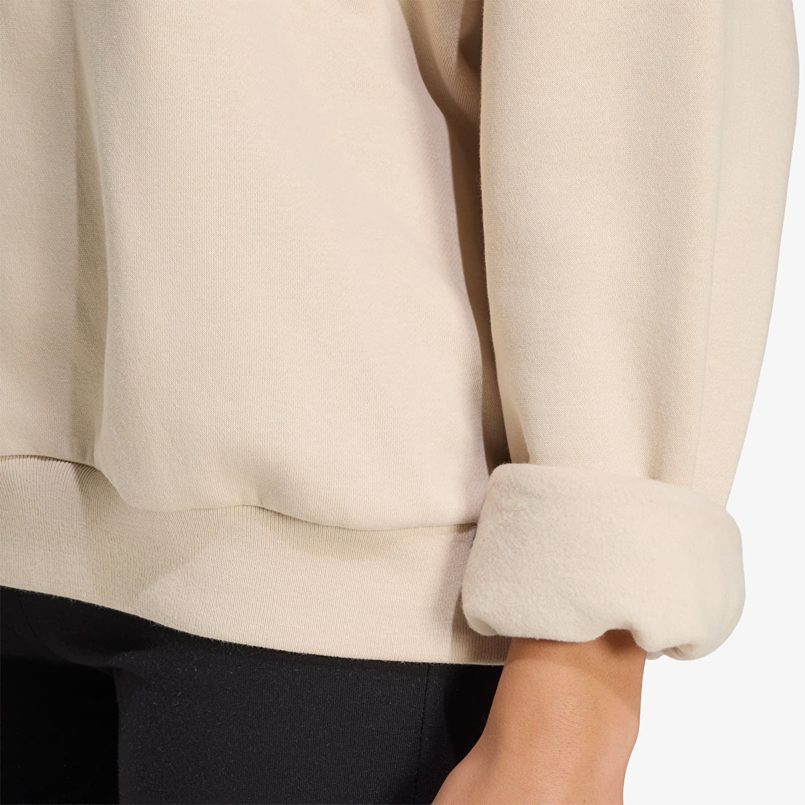 Dámske mikiny adidas W 3 Stripes Studio Hoody Beige