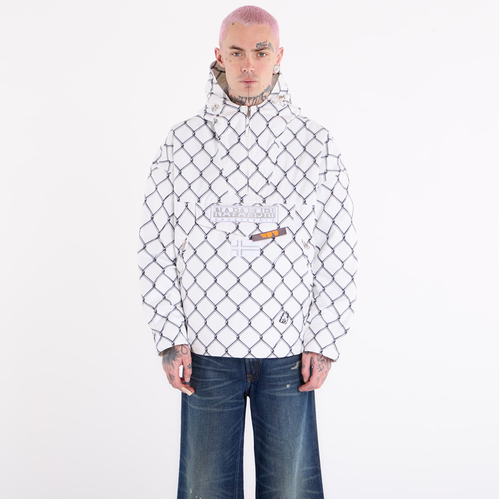 Pánske bundy Napapijri Anorak Jacket Rainforest Next PDF White
