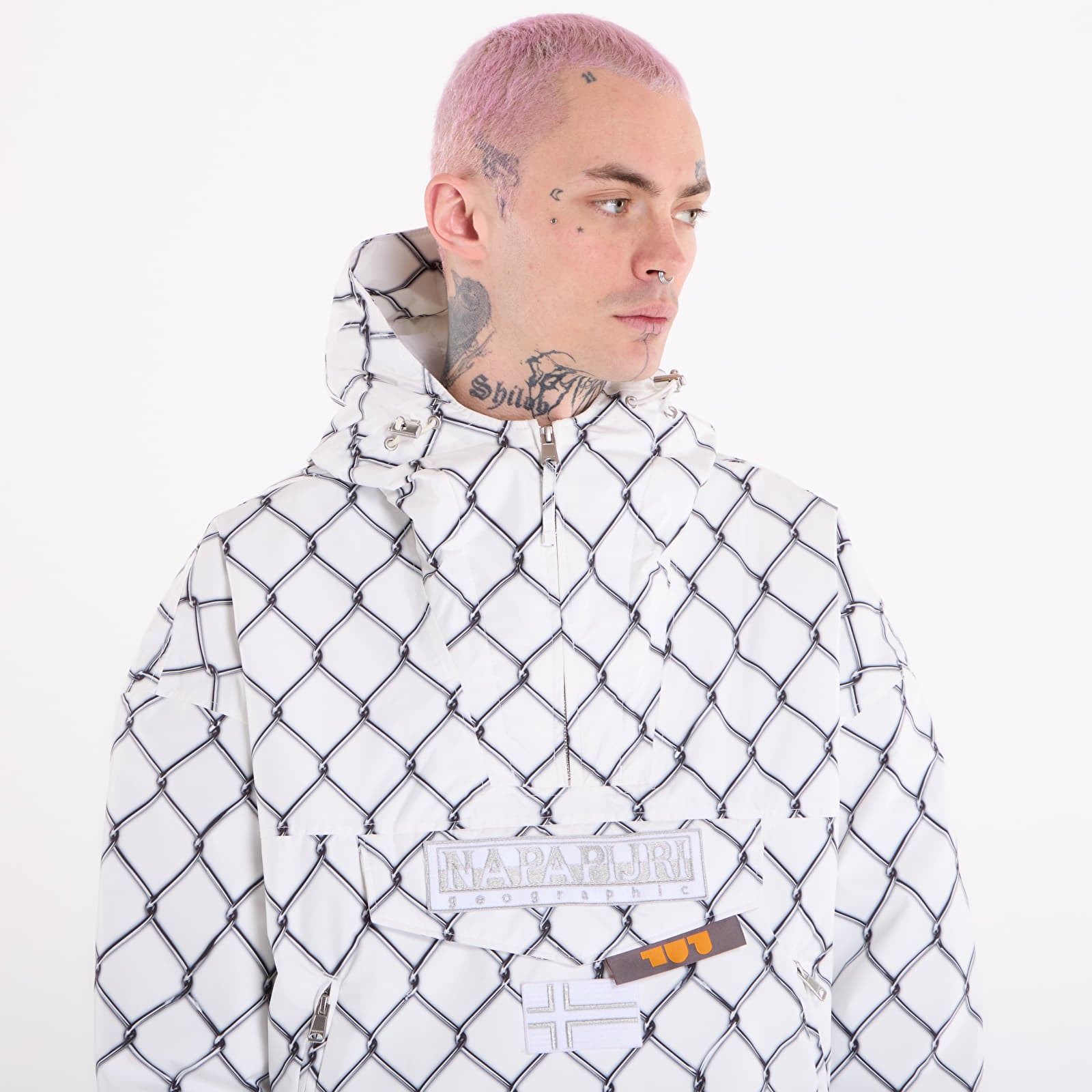 Pánske bundy Napapijri Anorak Jacket Rainforest Next PDF White