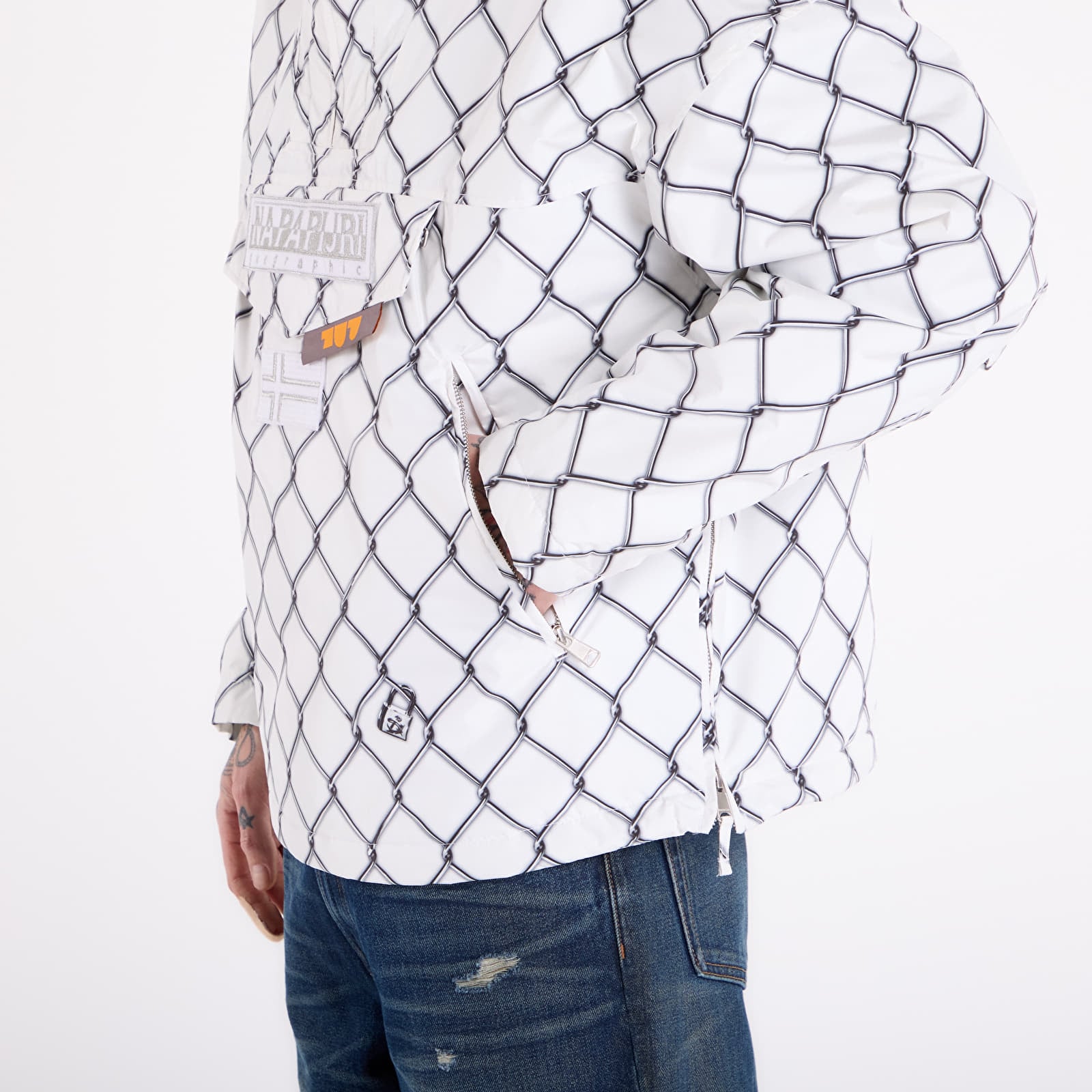 Pánske bundy Napapijri Anorak Jacket Rainforest Next PDF White