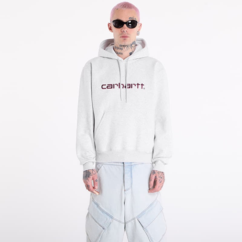 Džemperis Carhartt WIP Hooded Carhartt Sweat UNISEX Ash Heather/ Cozy Purple