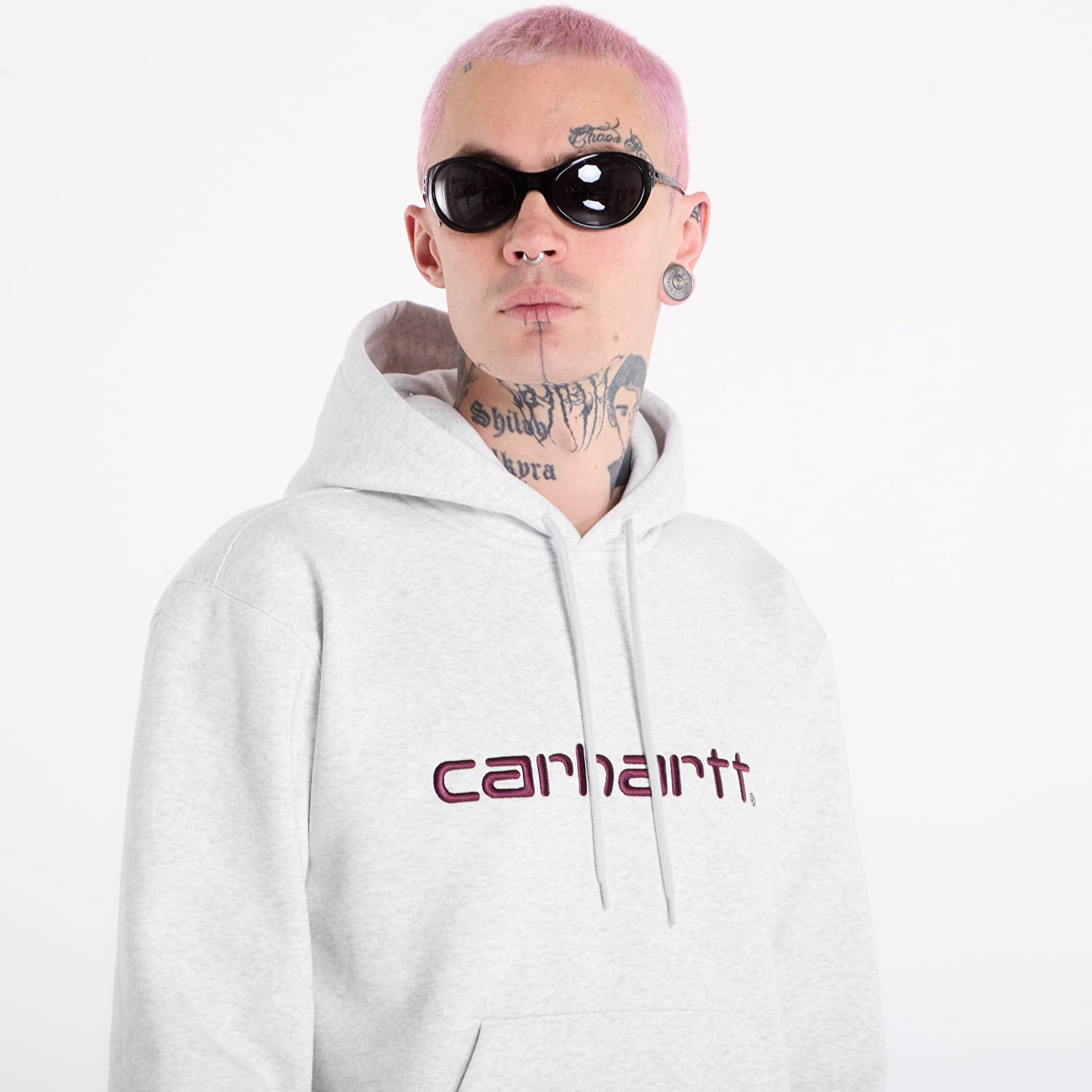 Muške dukserice Carhartt WIP Hooded Carhartt Sweat UNISEX Ash Heather/ Cozy Purple