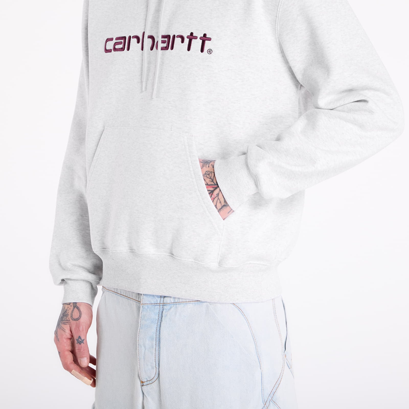 Muške dukserice Carhartt WIP Hooded Carhartt Sweat UNISEX Ash Heather/ Cozy Purple