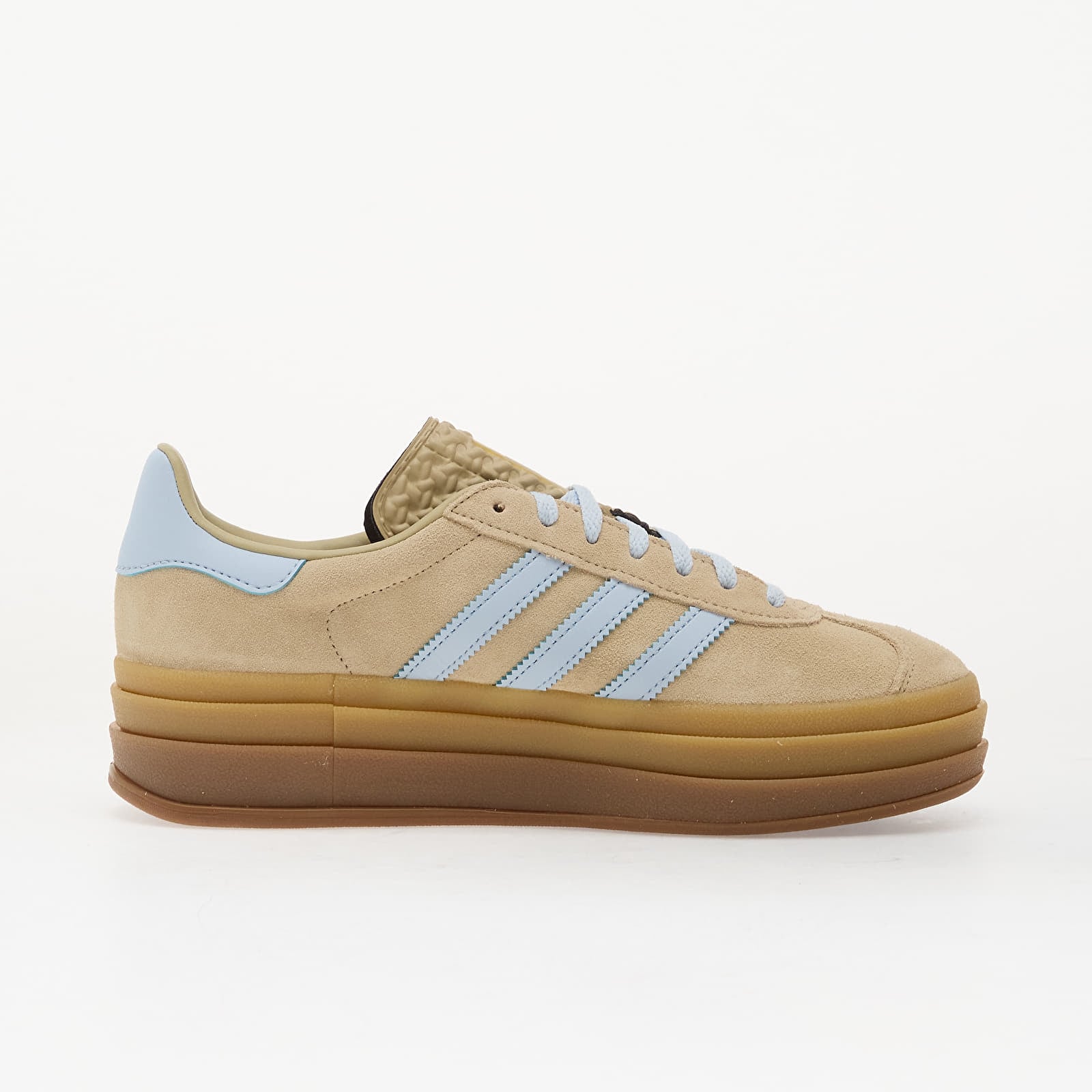 Women's sneakers and shoes adidas Gazelle Bold Stone Khaki/ Crystal Sky/ Gold Met.