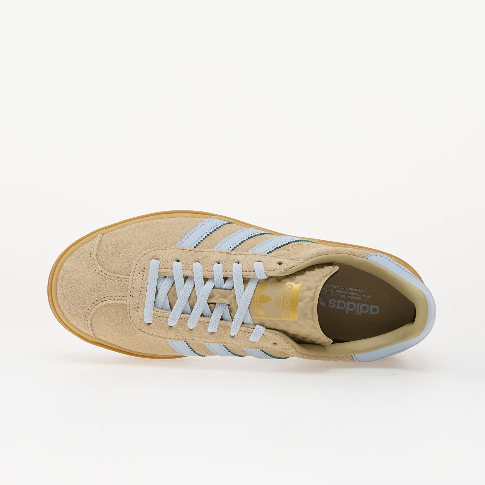 Women's sneakers and shoes adidas Gazelle Bold Stone Khaki/ Crystal Sky/ Gold Met.