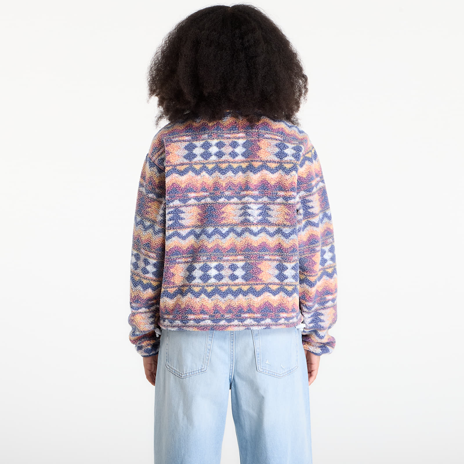 Női kabátok Columbia Helvetia™ II Cropped Sherpa Half Snap Fleece With Print Sea Salt/ Retrotree