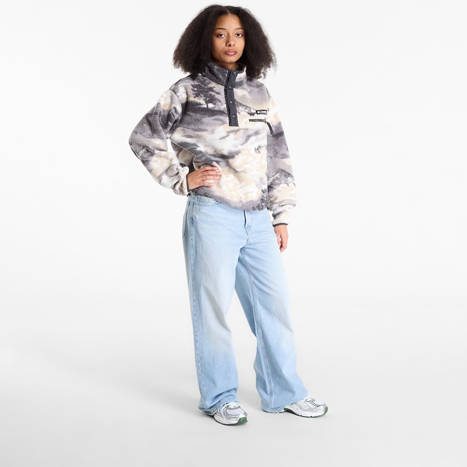 Naiste jakid Columbia Helvetia™ II Cropped Sherpa Half Snap Fleece With Print Shark/ Dreaming