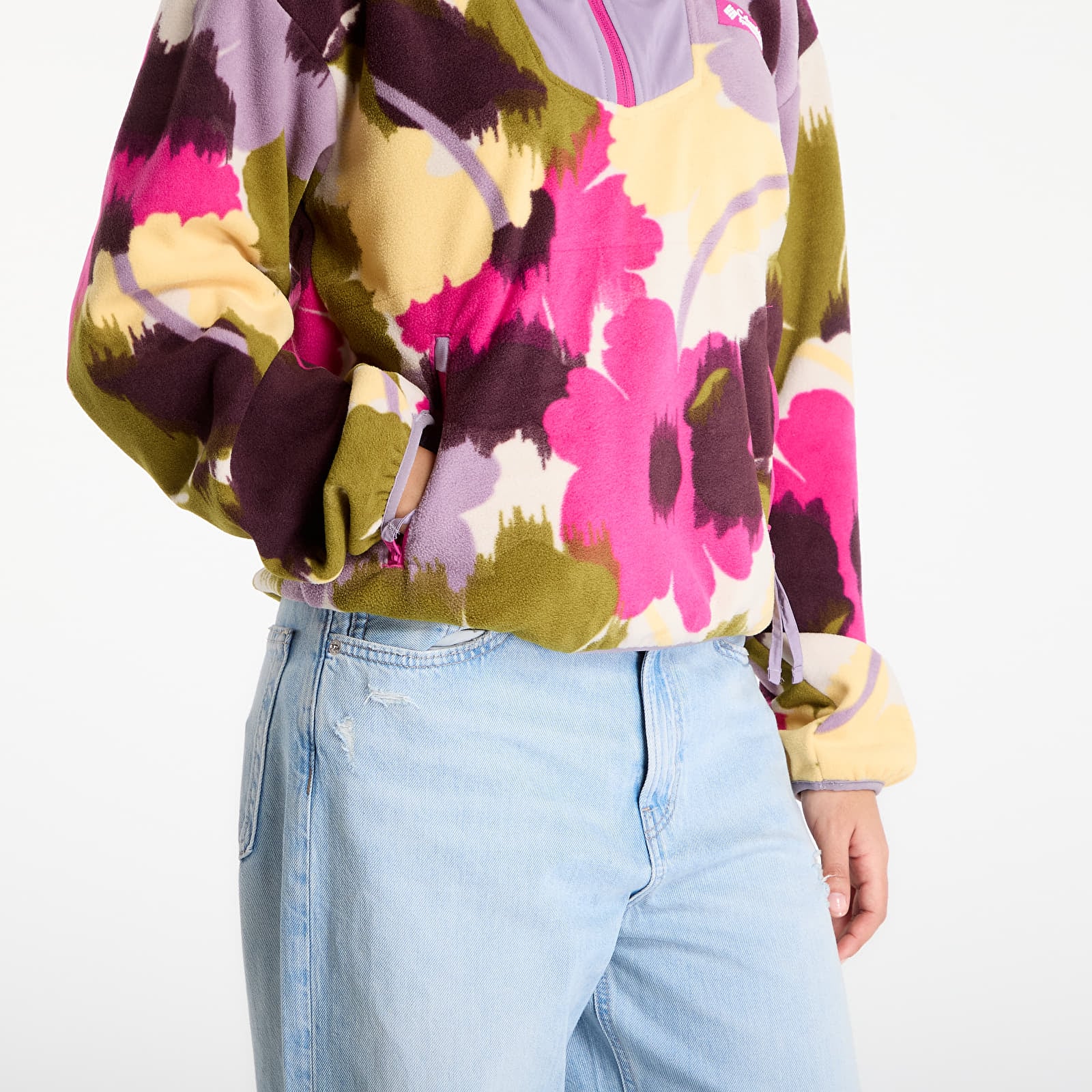Női kapucnis pulcsik Columbia Sequoia Grove™ Half Zip Fleece With Print Fuchsia/ Ikatbloom