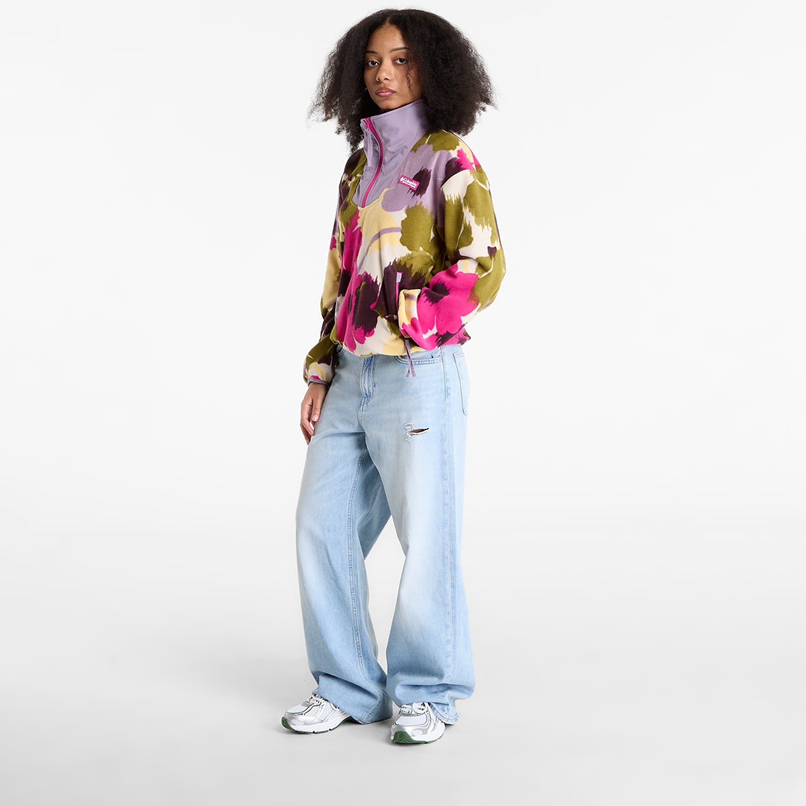 Női kapucnis pulcsik Columbia Sequoia Grove™ Half Zip Fleece With Print Fuchsia/ Ikatbloom