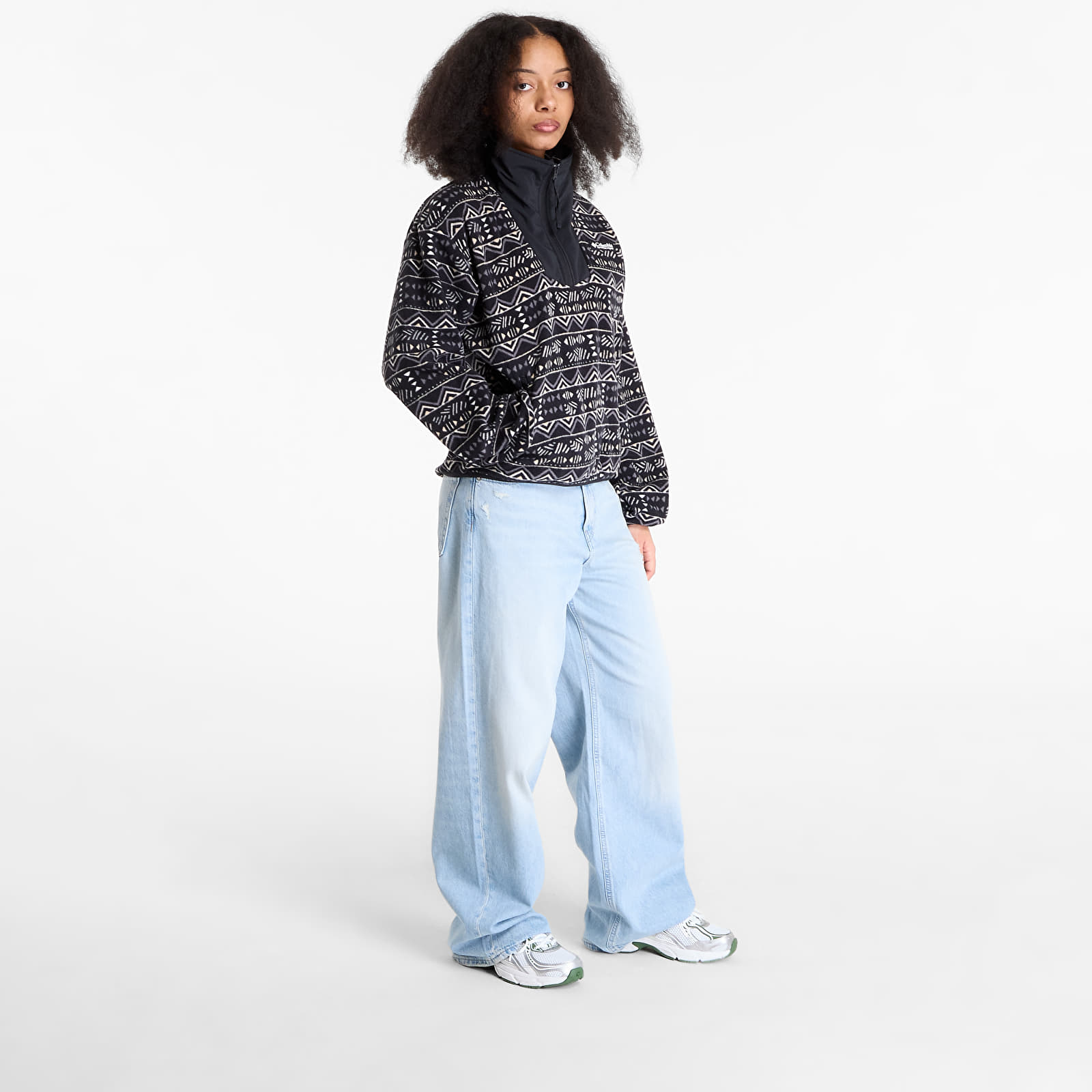 Női kapucnis pulcsik Columbia Sequoia Grove™ Half Zip Fleece With Print Black/ Horizons