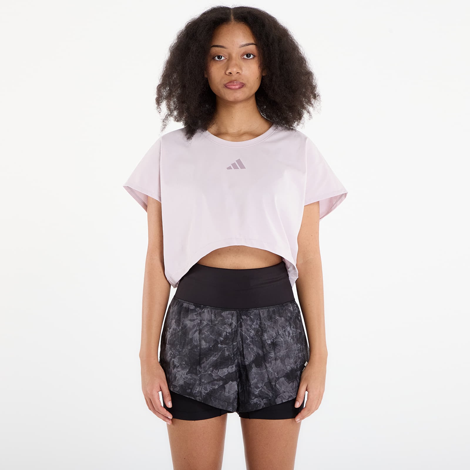 Női pólók  adidas Primelift Workout Cropped Boxy 3-Stripes Tank Ice Purple