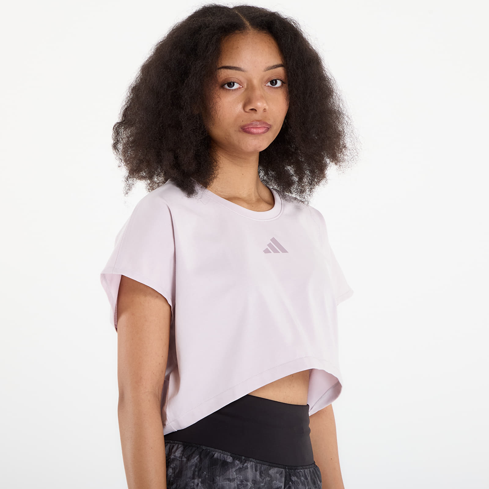 Női pólók  adidas Primelift Workout Cropped Boxy 3-Stripes Tank Ice Purple