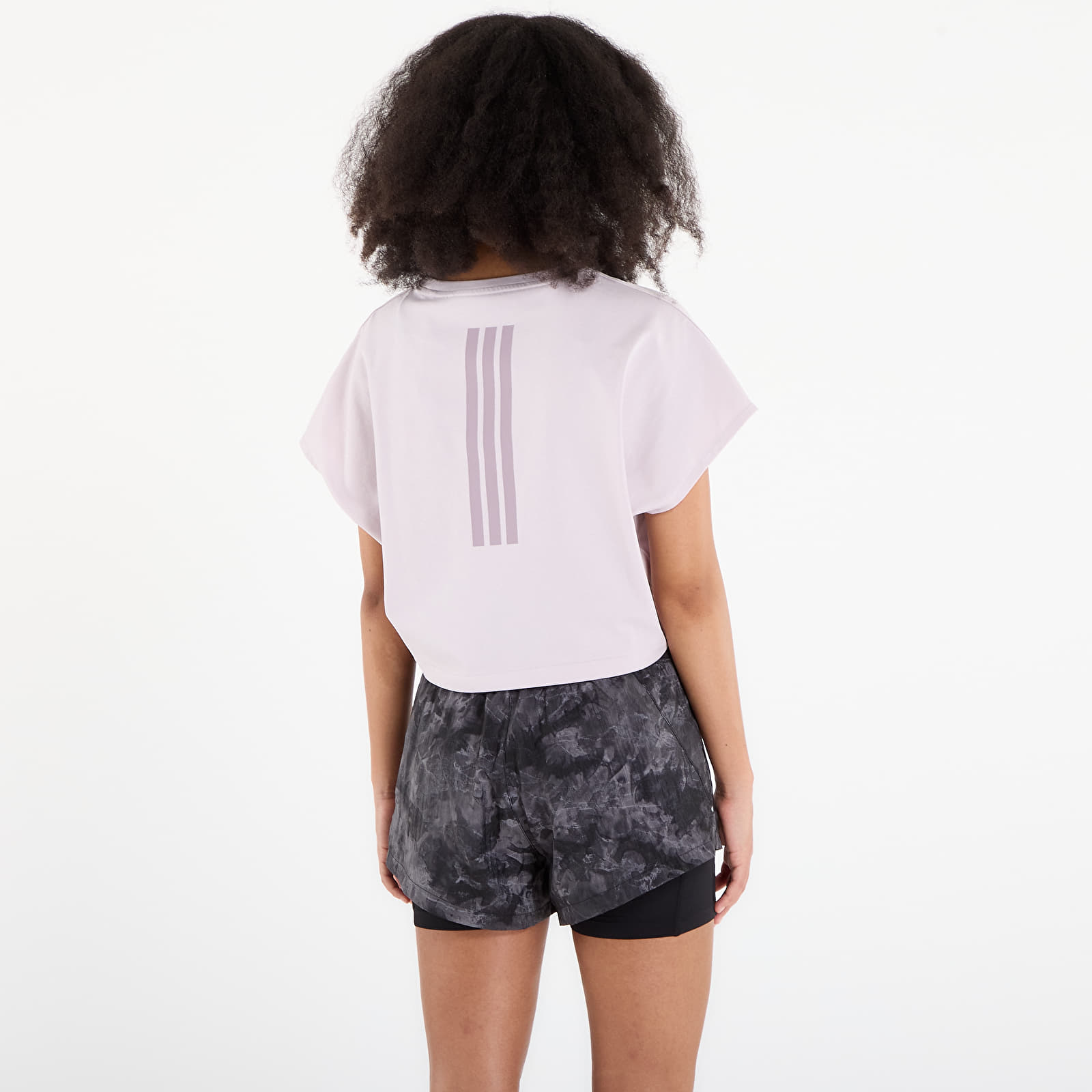 Női pólók  adidas Primelift Workout Cropped Boxy 3-Stripes Tank Ice Purple